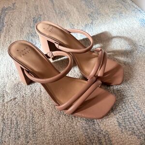 A New Day Women's Tan Strappy Heeled Sandals size 7.5